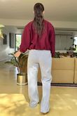 Made in Italy Beluga Soft Crop Bomber Jacket Burgundy